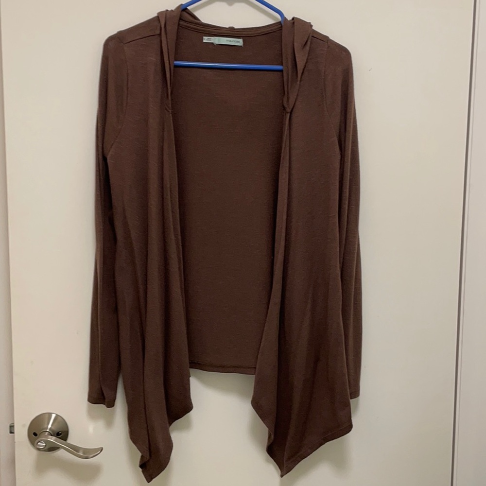 Brown hooded cardigan